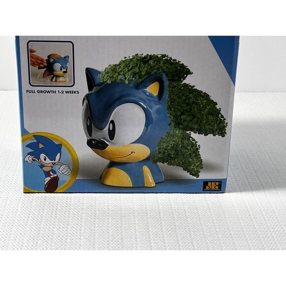 CHIA PET PLANTER SONIC THE HEDGEHOG CHRISTMAS MAN CAVE GAG GIFT SEGA - Picture 6 of 8